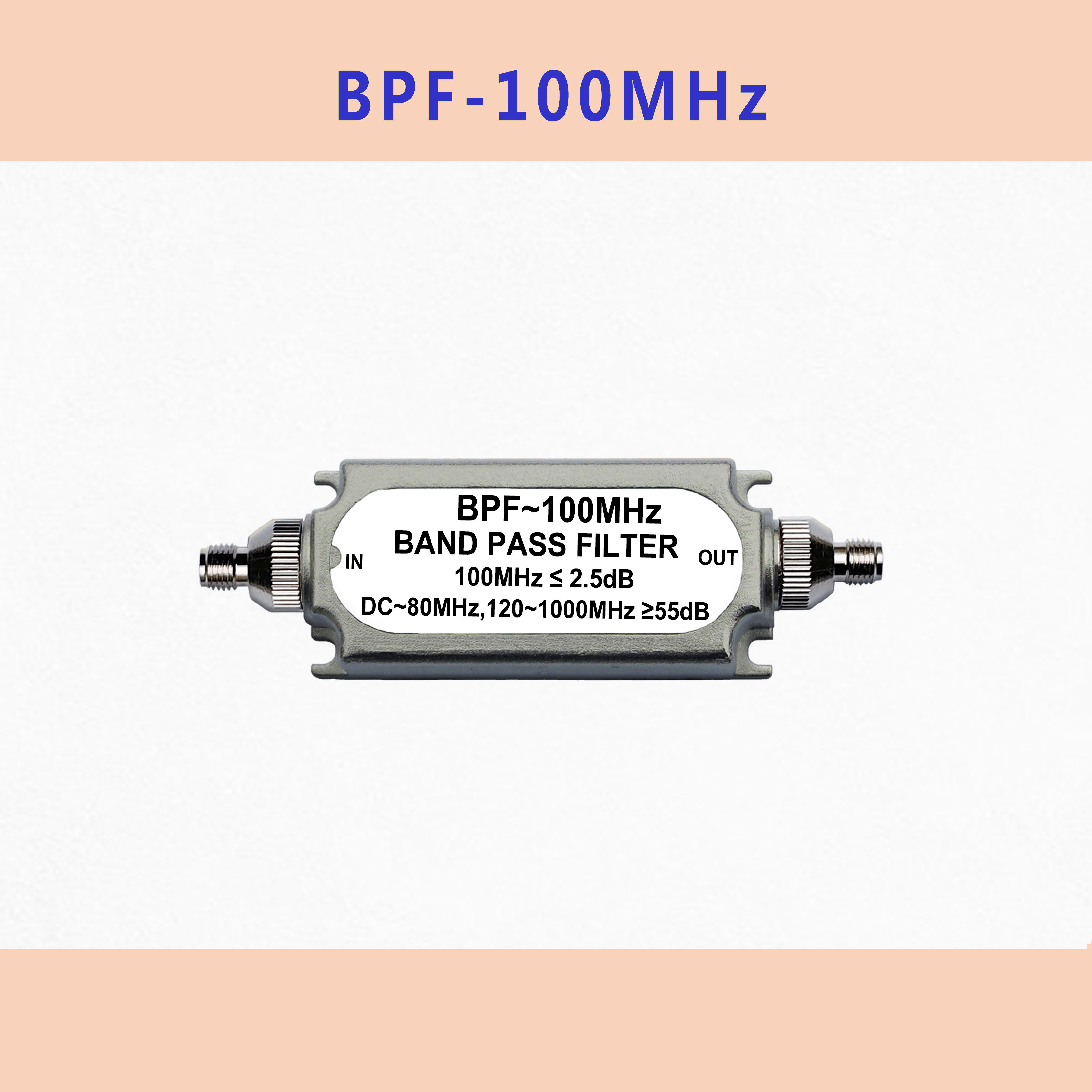 lc无源单频点带通滤波器100mhz~200mhz频率接头阻抗可定制