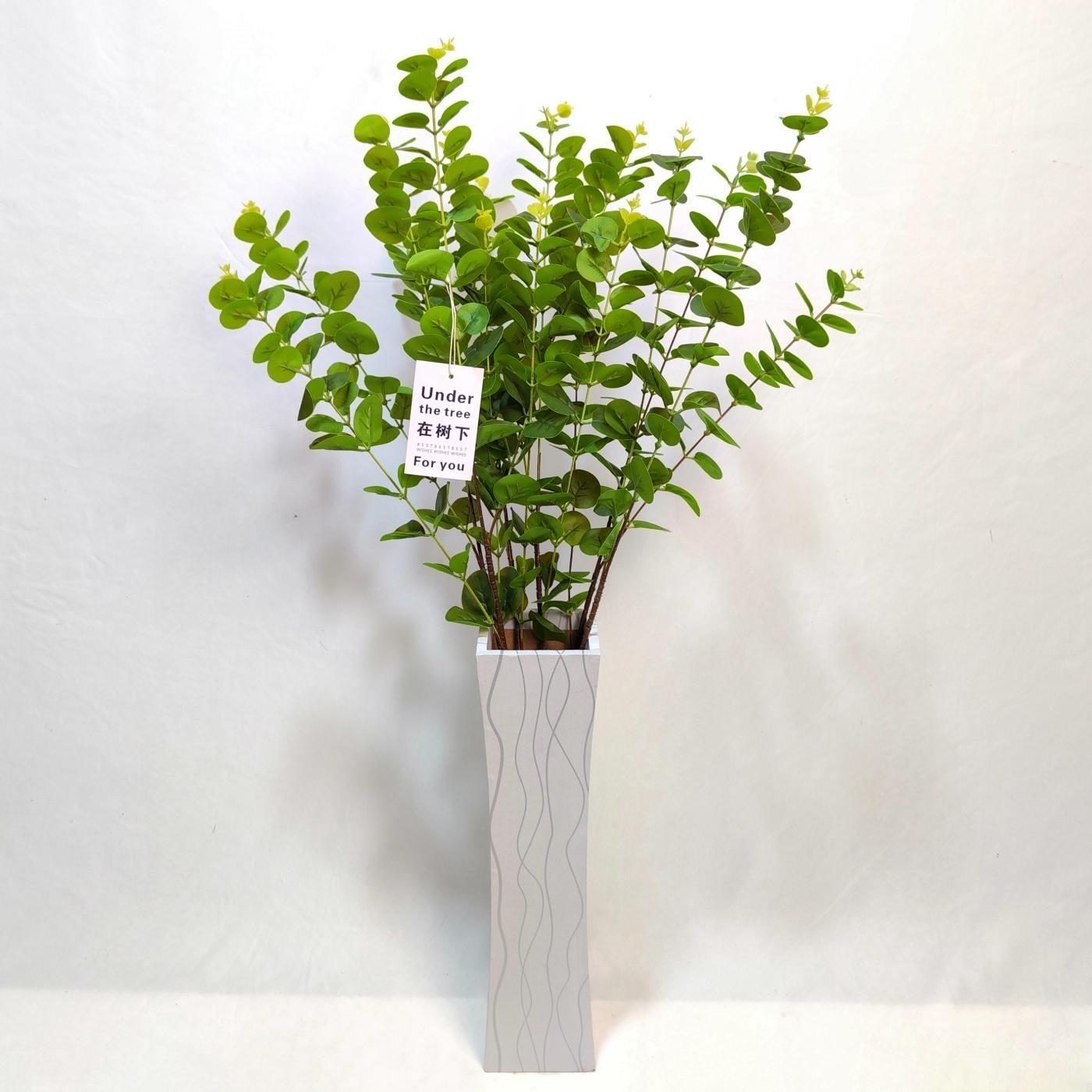 ins北欧仿真尤加利金钱叶花束绿植插花摆件客厅家居装饰塑料