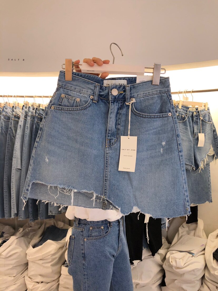 Present~Dongguk door 2020 summer personality Versatile Flash Hem Paige Show thin cowboy Skirt pantsin the Women's clothing/Boutique , Skirts  category - from Buy2taobao.com to provide professional Taobao agent buy service
