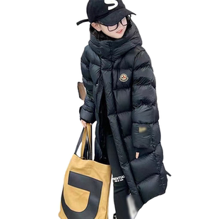 【官方直营】蒙口钢琴儿童羽绒服长款男女中大童过膝保暖白鸭绒潮