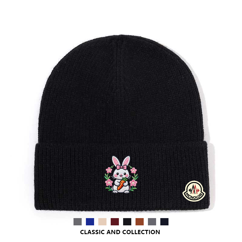 【官方直营】蒙口钢琴毛线帽男女通用韩版潮流保暖兔年限定针织帽