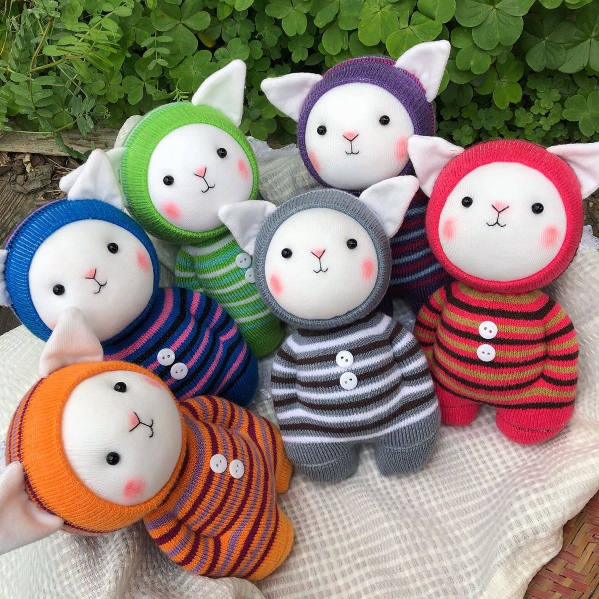 手工布艺娃娃 袜子娃娃diy材料包 亲子手工作业 小猫布艺玩偶