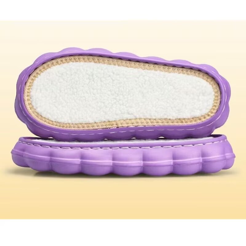 云朵鞋底紫色EVA新款编织冰条线DIY拖鞋底防滑耐磨加厚羊羔毛外穿