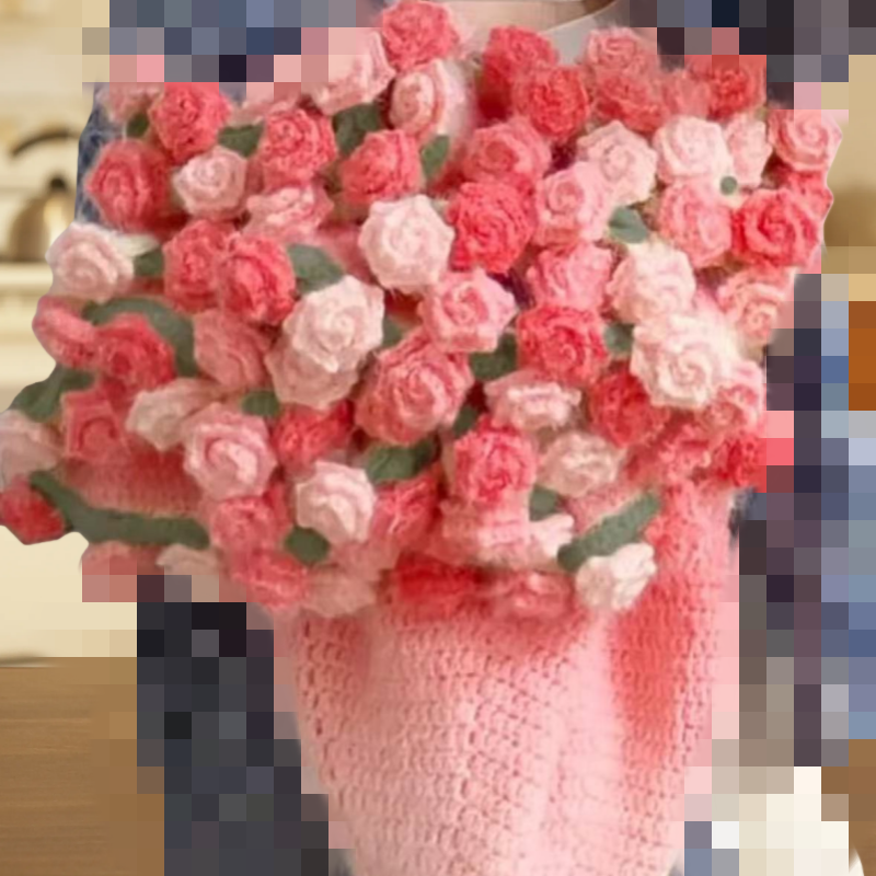 若羽流云红渐变长毛毛毯手工编织钩针diy玫瑰抱毯材料包送女朋友,服饰配件/皮带/帽子/围巾,毛线,淘宝优惠券,粉丝福利购,淘宝优惠卷