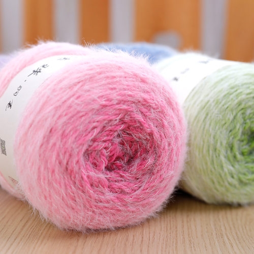 雪妃尔魔法球羽毛单色渐变毛线