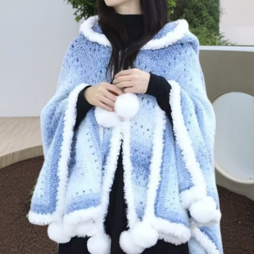 雪妃尔魔法球绒毛七星斗篷披肩