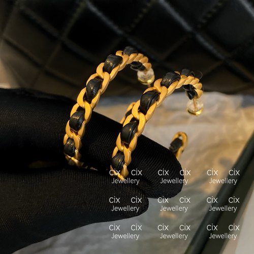 CIX黑金/撞色设计高级感耳环蚊香盘耳夹无耳洞气质耳钉小众耳饰女