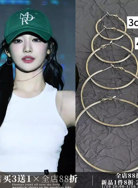 CIX精致感/简约素圈圈圈蚊香盘耳夹耳环女耳饰耳圈轻奢高级感耳钉