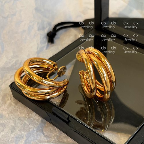 CIX狂飙/简约金色素圈耳饰蚊香盘耳夹女无耳洞耳环圆圈气质耳钉银