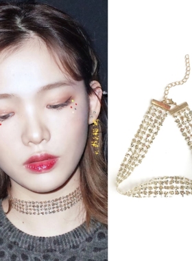 s超闪亮片锁骨链choker纯欲走秀