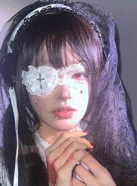 十字架眼罩lolita暗黑系带颈带