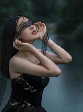 纯欲风白色蕾丝飘带丝巾女春夏颈