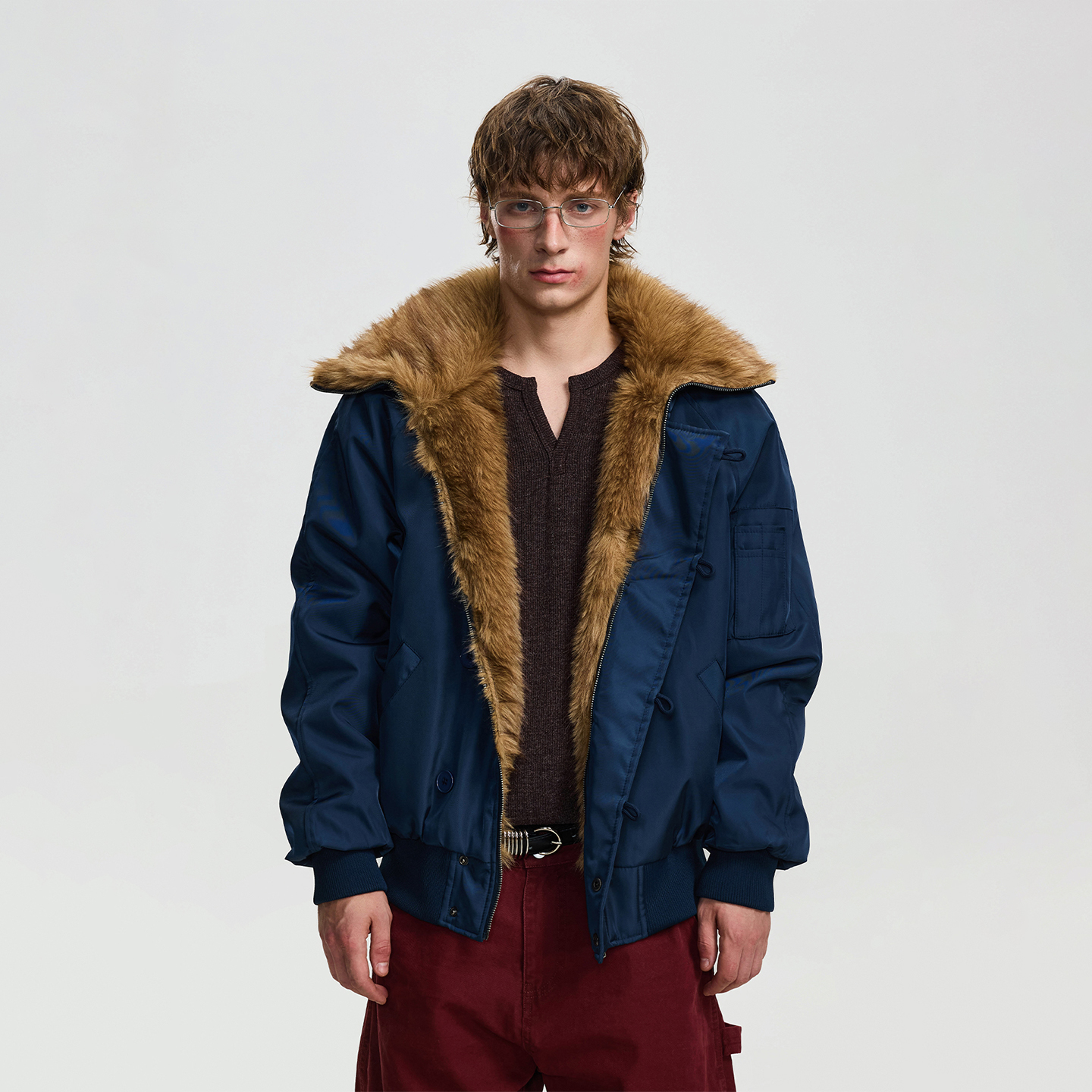 冬季男女加厚保暖毛领棉服外套