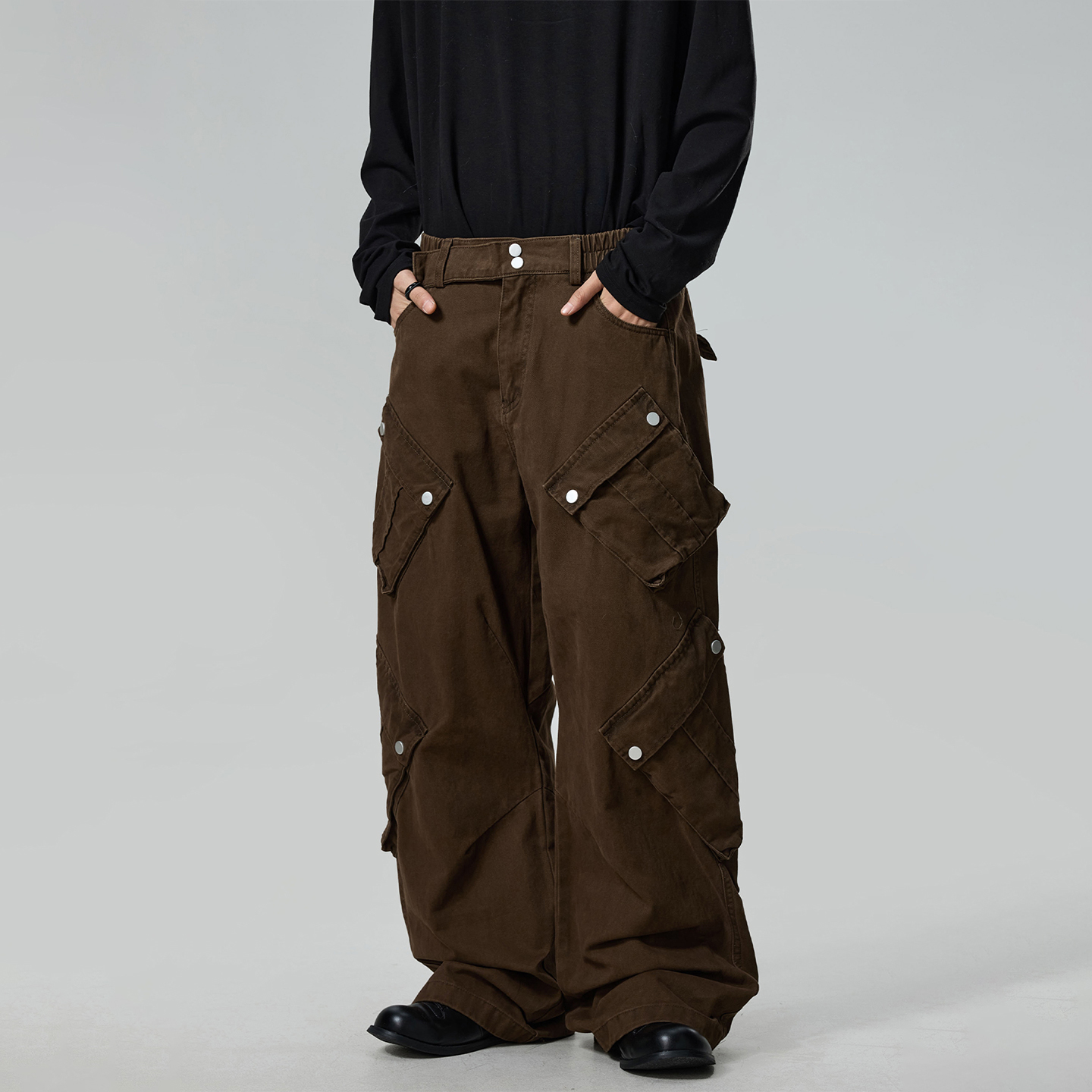 美式复古水洗立体侧口袋工装裤