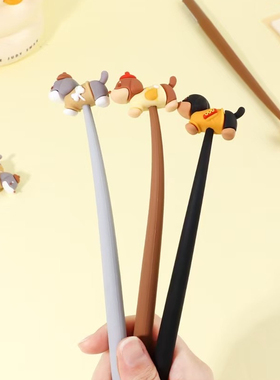 可奇家小狗摇摇笔软胶中性笔创意文具学生萌趣水性笔办公减压签字