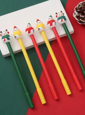 圣诞节文具可爱卡通创意圣诞雪人中性笔0.5mm黑水笔礼物学生奖品