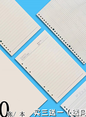 活页本内芯6孔a5活页替芯9孔B5替换芯活页纸26孔笔记本子六孔内页