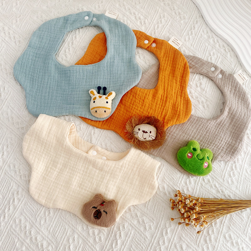 初生婴儿防吐奶口水巾纯棉纱布薄款卡通头小围嘴兜宝宝可爱假领子,婴童用品,小围嘴,淘宝优惠券,粉丝福利购,淘宝优惠卷