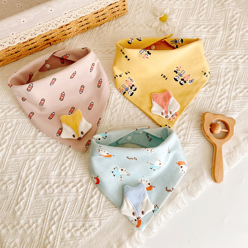 婴儿三角口水巾柔软纯棉吸水性好