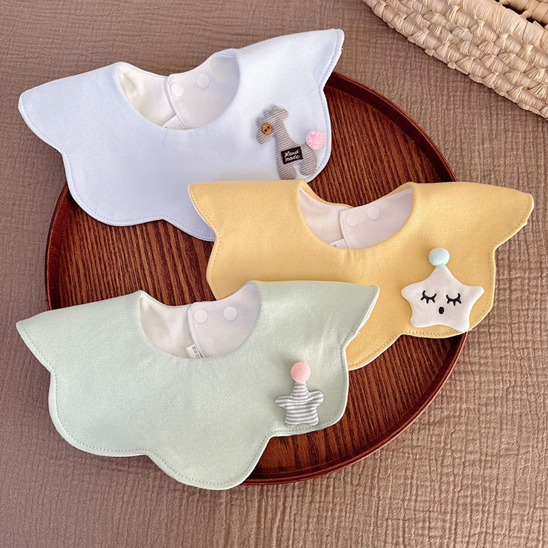 小围嘴0-1岁防水宝宝婴儿口水巾纯棉围嘴新生婴儿童围脖吃饭围兜