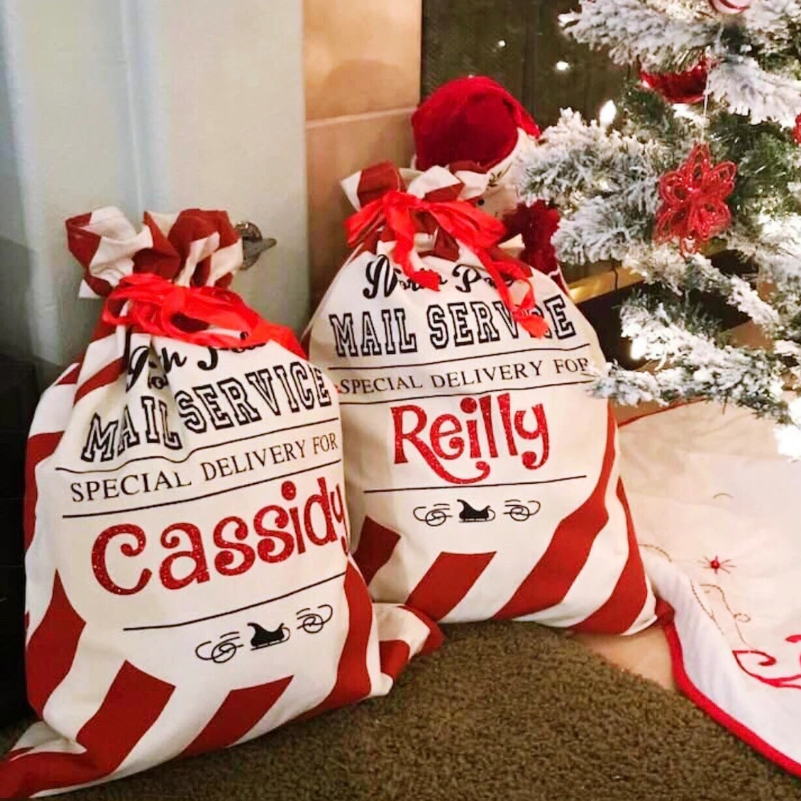 PERSONALIZED SANTA SACK Candy Sack定制名字圣诞老人礼物糖果袋
