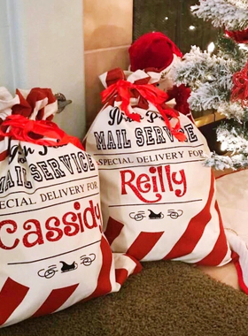 PERSONALIZED SANTA SACK Candy Sack定制名字圣诞老人礼物糖果袋