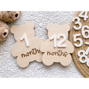 Baby Milestone Cards新生儿出生月份纪念牌婴儿拍照道具宝宝礼物