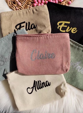 wedding gift定制名字婚礼伴手礼伴娘新娘礼物化妆包女士生日礼物