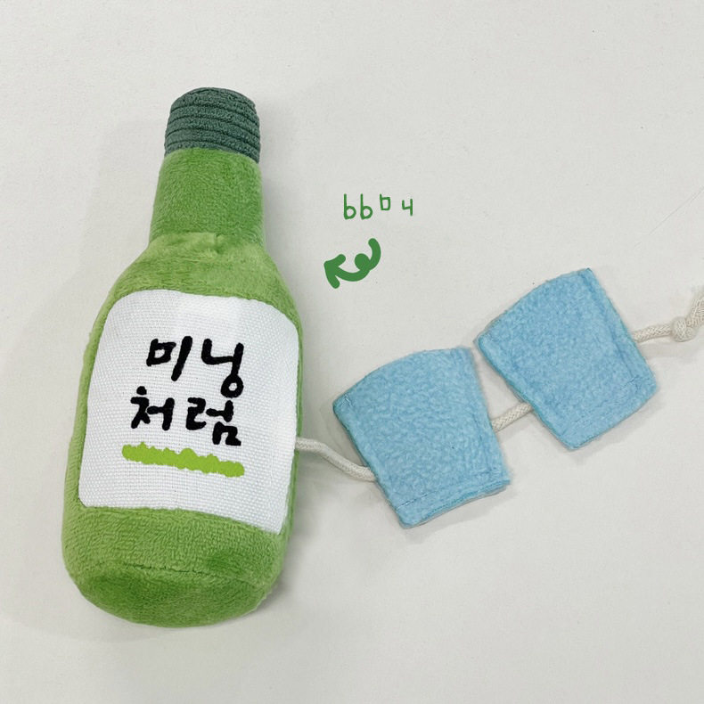 宠物磨牙啃咬bb叫可爱酒瓶发声藏食闻嗅玩具刺球比熊泰迪狗狗玩具
