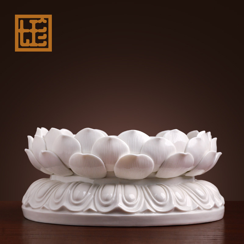 七珍陶瓷佛像供奉台坐台莲花底座垫高供佛神像观音菩萨底座圆形台