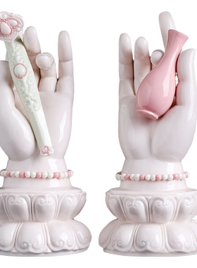 七珍陶瓷如意平安佛手摆件