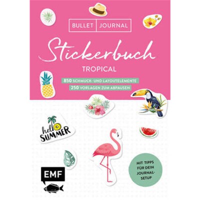 预订不退不换德语Bullet Journal - Stickerbuch Tropical: 850 Schmuck- und Layoutelemente:Mit Tipp