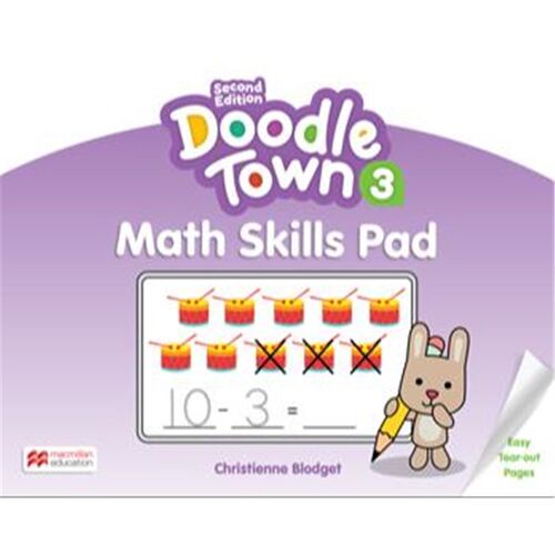 现货 涂鸦小镇2版 3级数学技能册 Doodletown 2E Level 3 Math Skills Pad 英文原版 上海外文 9781380055040