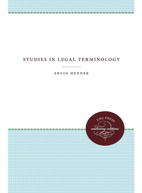 按需印刷不退不换Studies in Legal Terminology[9781469613185]