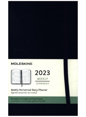 预订【德语】 Moleskine 12 Monate Wochenkalender 2023, Large/A5, Saphir[8056420859959]