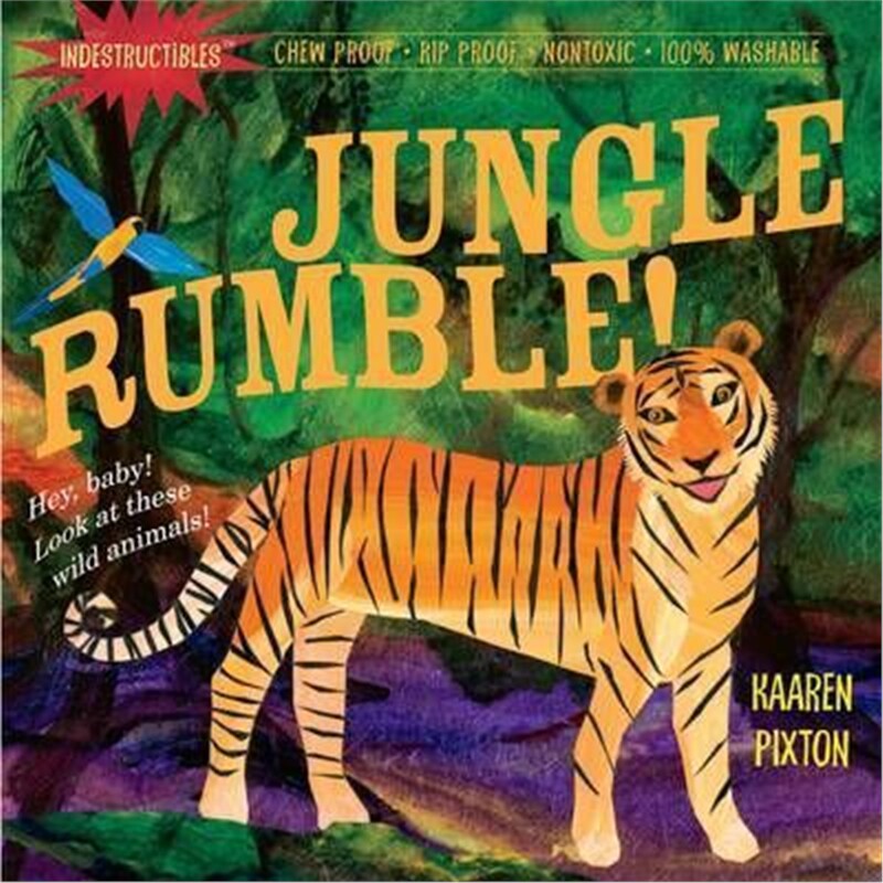 预订不退不换 咬咬书 Indestructibles Jungle Rumble 英文原版 可水洗撕不破咬不坏 绘本