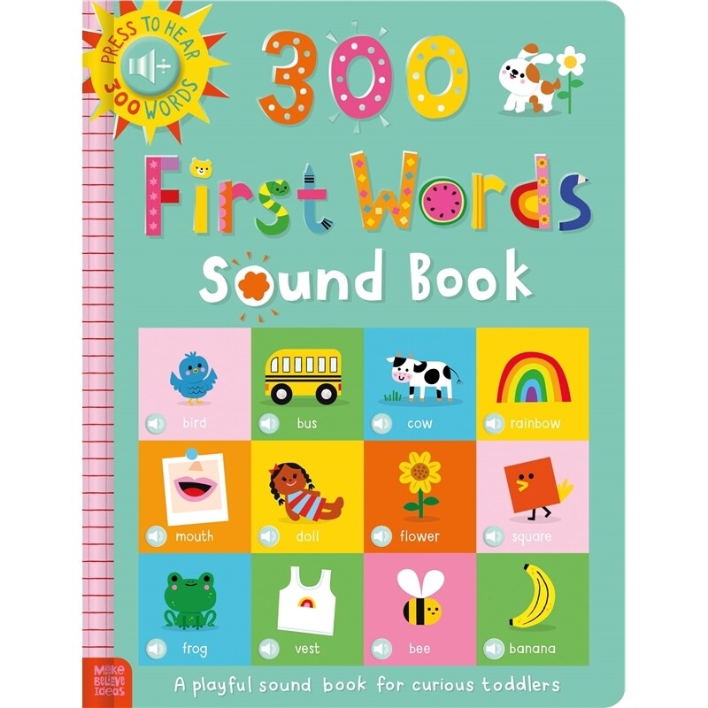 现货 300个基础单词发声书 300 First Words Sound Book 英文原版 上海外文 9781836428589
