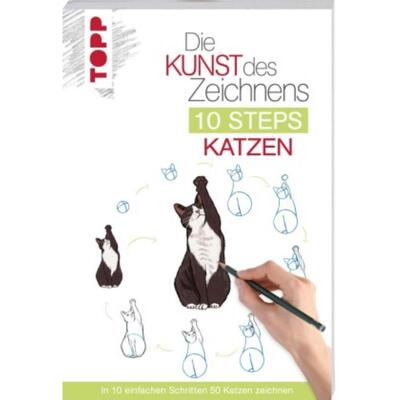 预订【德语】 Die Kunst des Zeichnens 10 Steps - Katzen:In 10 einfachen Schritten 50 Katzen zeich