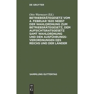 zum Aufsich nebst der 1920 vom Februar dem 预订DEG Wahlordnung Betriebsr?tegesetz