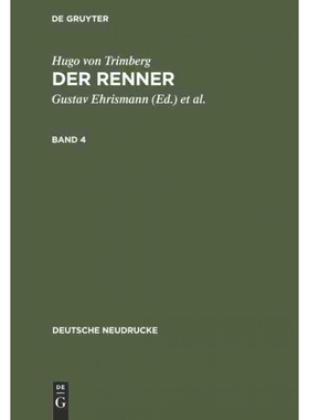按需印刷DEG Deutsche Neudrucke Der Renner[9783110986433]