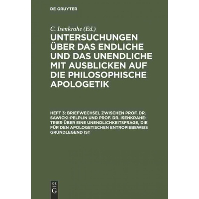 预订DEG Briefwechsel zwischen Prof. Dr. Sawicki Pelplin und Prof. Dr. Isenkrahe Trier über eine Unendlic