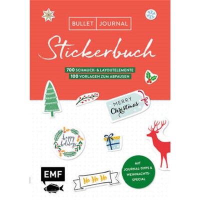 预订不退不换德语Bullet Journal - Stickerbuch Merry Christmas: 900 weihnachtliche Schmuckelement
