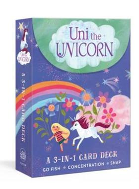 预订Uni the Unicorn 3-in-1 Card Deck:Card games include Crazy Eights, Concentration, and Snap