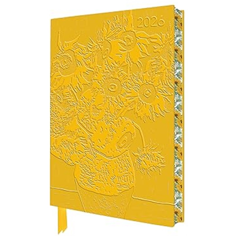 现货Vincent van Gogh: Sunflowers 2026 Artisan Art Vegan Leather Diary Planner - Page[9781835624838]