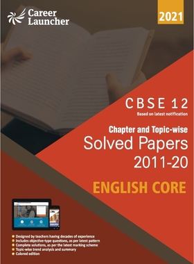 预订CBSE Class XII 2021 - Chapter and Topic-wise Solved Papers 2011-2020 English Core (All Sets - Delhi