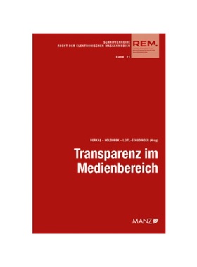 预订【德语】Transparenz im Medienbereich Aktuelle Fragen der Umsetzung: