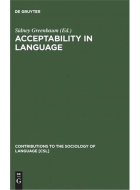 按需印刷Acceptability in Language[9789027976239]