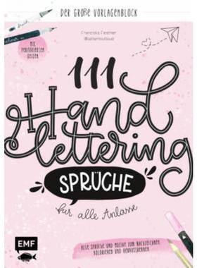 预订【德语】 111 Handlettering-Sprüche für alle Anl?sse - Der gro?e Vorlagen-Block:Alle Spr