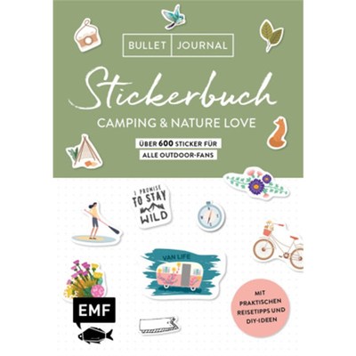预订【德语】Bullet Journal Stickerbuch - Camping & Nature Love - Über 600 Sticker für alle