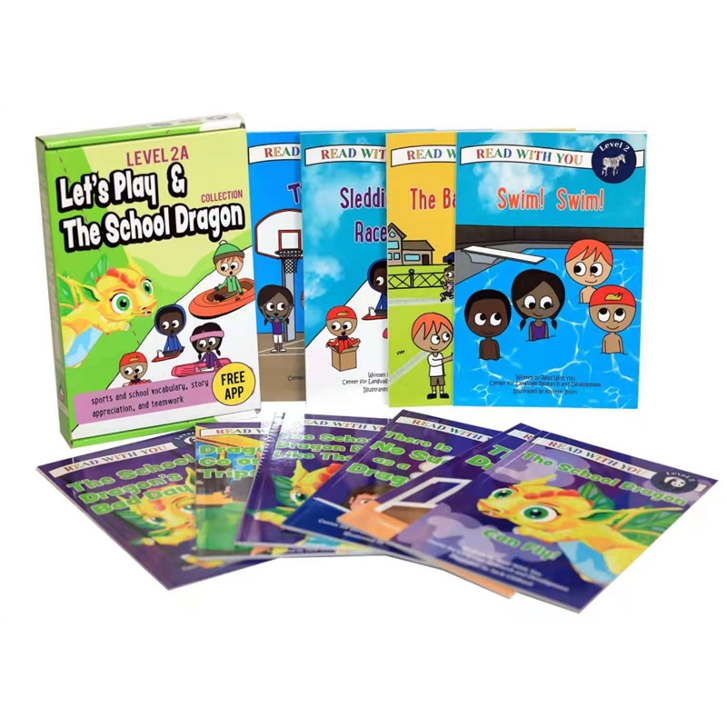 陪你读书第2级2A 英文原版 Read With You Level 2 2A: Let's Play & School Dragon Collection 10册 儿童英语分级阅读读物故事